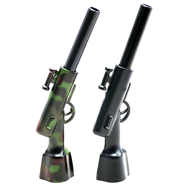 

Mini machine Gun Styling Metal Smoking Pipes camouflage multi-color Portable Hand tube Pipe for tobacco Dry Herb