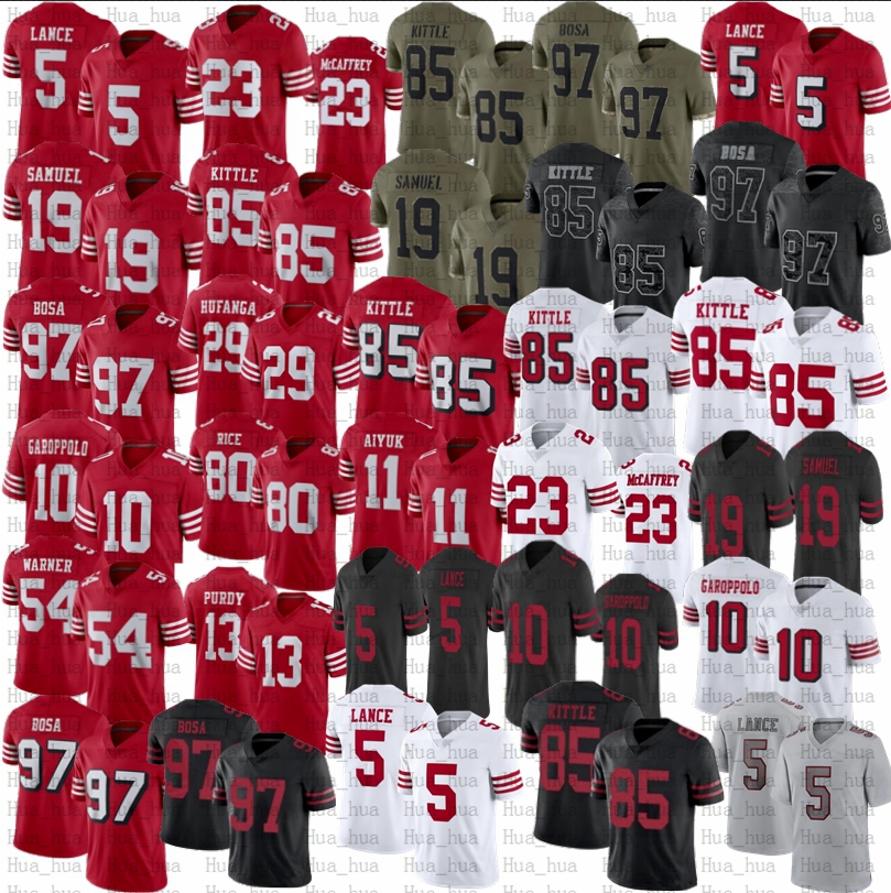 

Christian McCaffrey Deebo Samuel Jersey Brock Purdy Trey Lance Nick Bosa George Kittle Fred Warner Jerry Rice Montana Talanoa Hufanga, Men