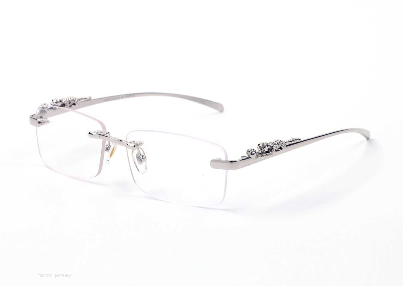 

Fashion Brand Sunglasses Frames Glasses Rimless Gold Silver Metal Panther Frame Vintage Sun Glasses UV400 2022 Luxury Designer Women good