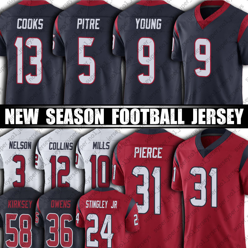 

Texan 9 Bryce Young Football Jersey Houstons Dameon Pierce Jalen Pitre Brandin Cooks Nico Collins Jerseys Derek Stingley Jr Kirksey Jonathan Owens Kaimi Fairbairn, Man custom jersey (dzr)