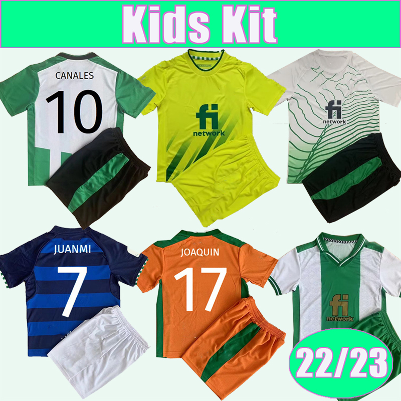 

22 23 JOAQUIN DIEGO LAINEZ Kids Kit Soccer Jerseys FEKIR A. GUARDADO CANALES B. IGLESIAS Home Away 3rd Goalkeeper Child COPA DEL REY Training Wear Football Shirts, Tz9661 22 23 home no socks