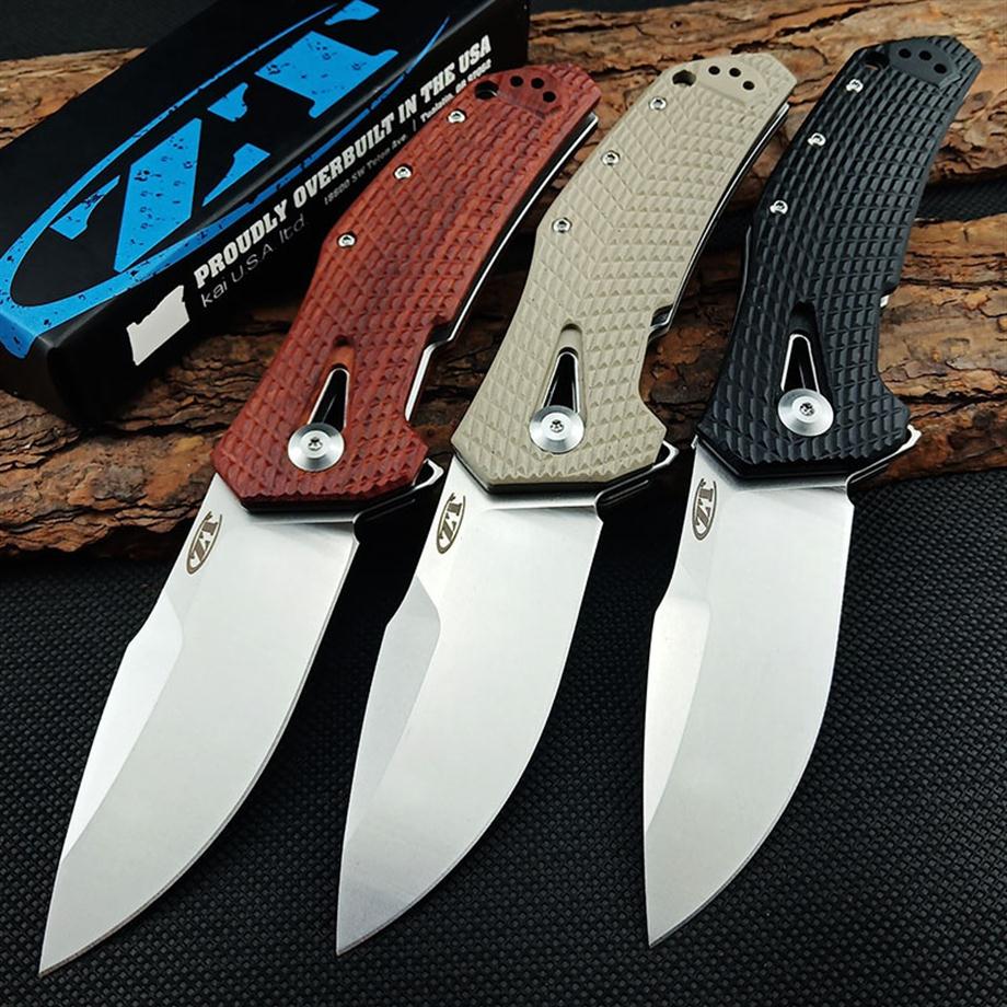 

Quality Zero Tolerance ZT 0308 Tactical Folding Knife CPM 20CV Blade Stainless Steel G10 Rosewood Handles Hunting Camping Survival Defe243F