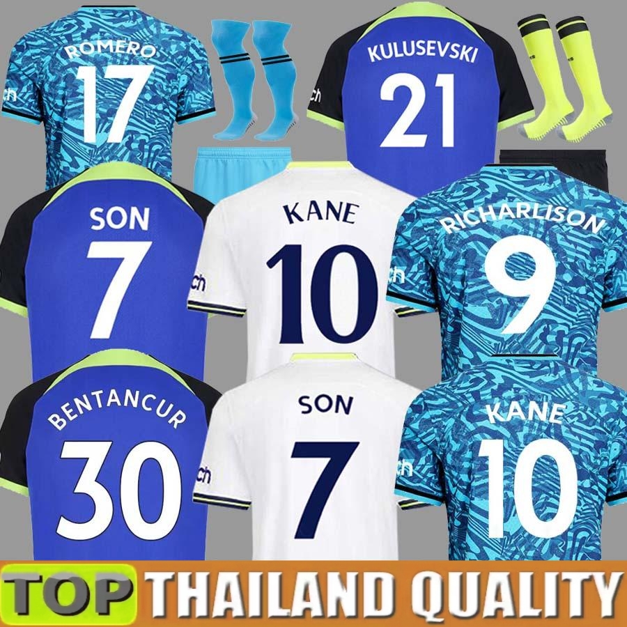 

Men KIDS 22 23 SON BERGWIJN Soccer Jersey 2022 2023 jersey Football t shirt PERISIC LENGLET ROMERO REGUILON KULUSEVSKI BENTANCUR RICHARLISON KANE SPENCE SKIPP, 22 23 away kids