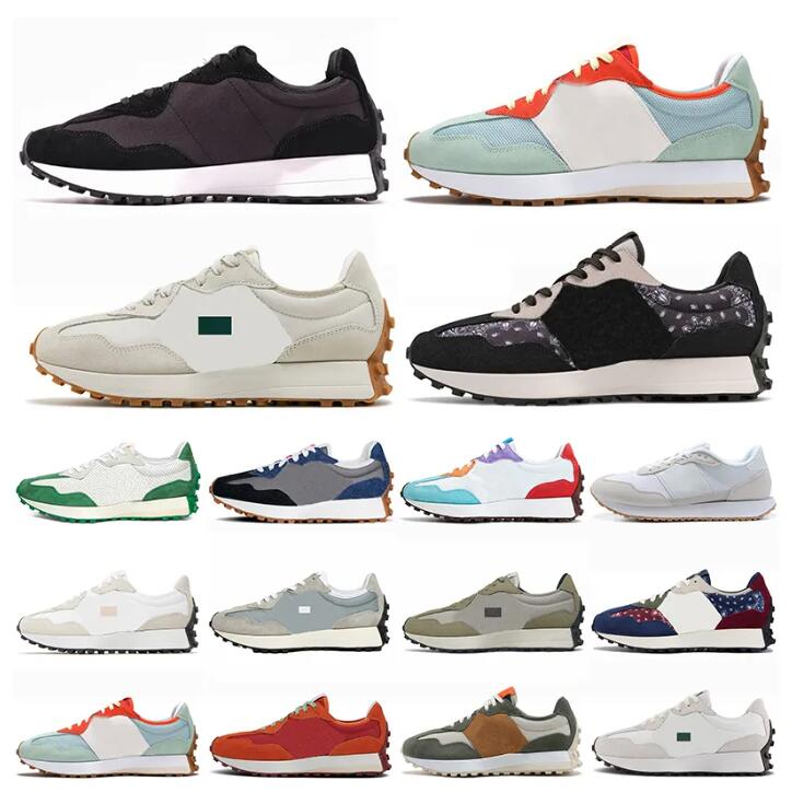 

N 327 b327 Running Shoes Women Mens Designer Sneakers White Black Paisley Pack Farmers Market Pack Wheat Vibrant Orange Castle Rock Neon Flame Outdoor Sport Trainers, 28