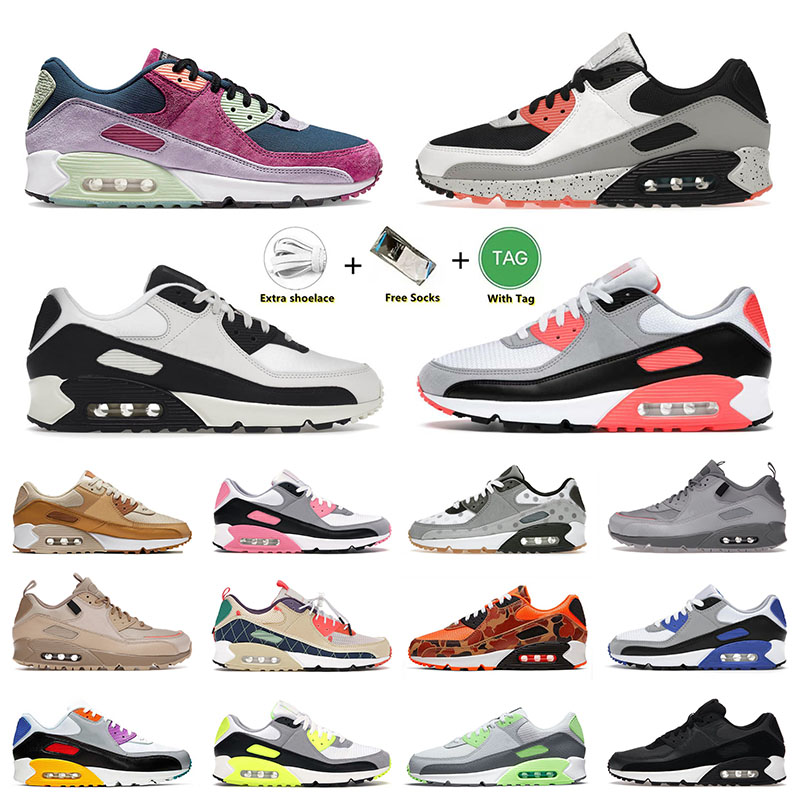 

Designer Mens Women 90 90s Running Shoes Og Sneakers Infrared Caramel Lucha Libre Trail Team Gold Phantom Coconut Milk Outdoor Sports Trainers 36-46, C14 hyper raisin 36-45