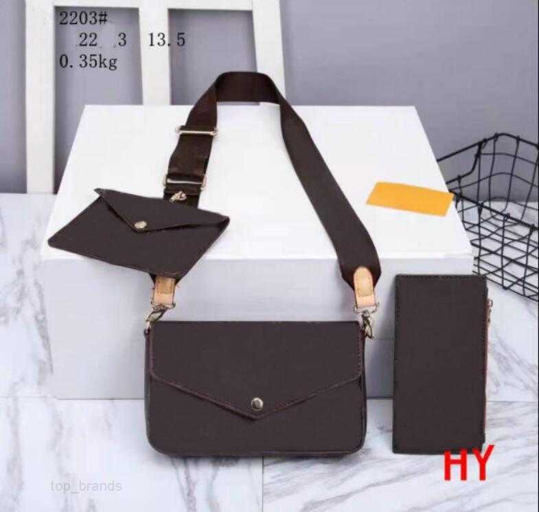 Femmes Designer Locked 3pcs / set Lady Famous CrossBody Sacs à bandoulière Pratique Casual Light Hasp Flap luxe Portefeuilles Carte de crédit hau