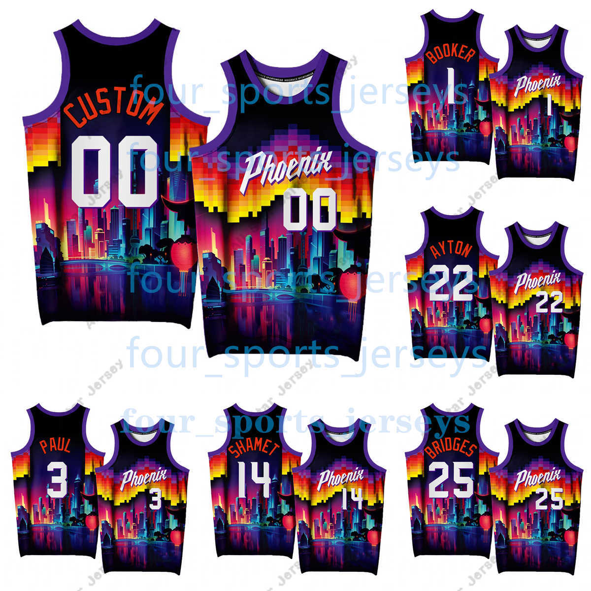

Basketball Jerseys Custom 3D printing Basketball City Exclusive Edition Jersey Purple Chris Paul Devin Booker Deandre Ayton Mikal Bridges Landry Shamet Jae