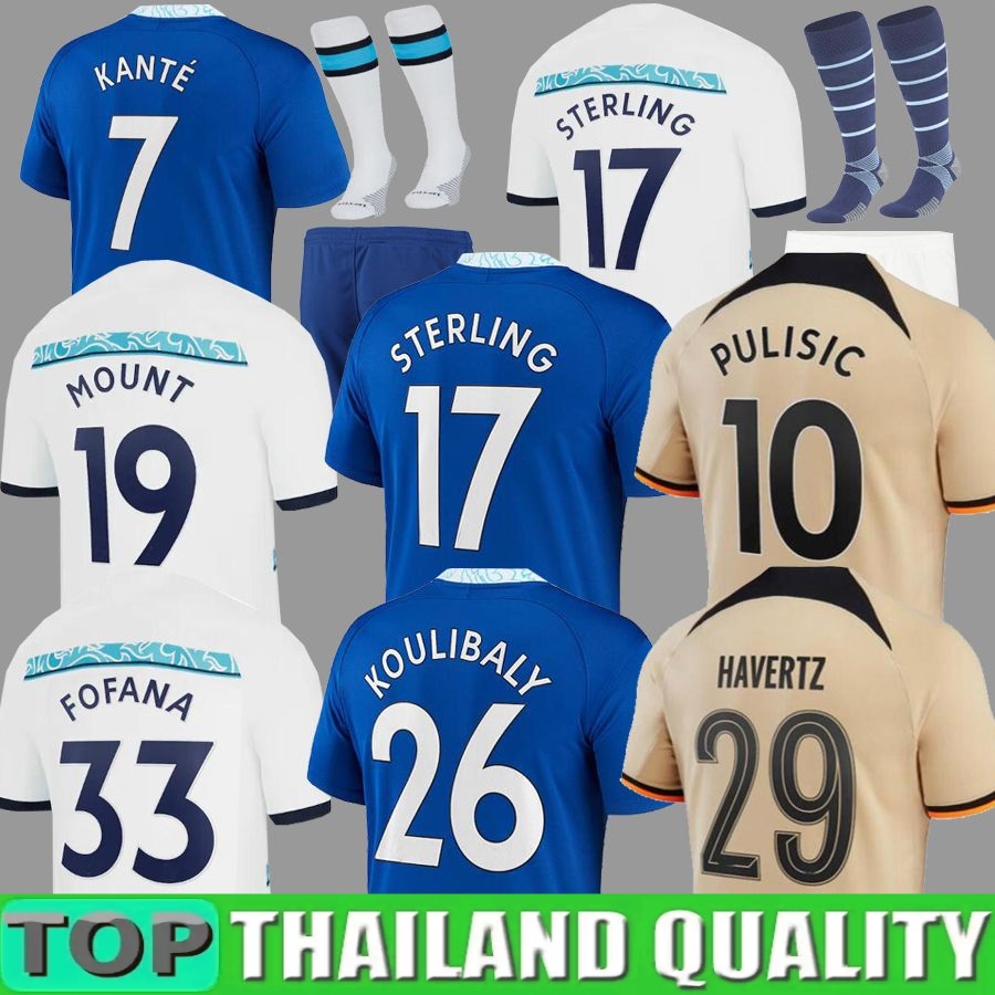 

22 23 STERLING CFC KANTE MOUNT Soccer jerseys 2022 2023 FOFANA KOULIBALY CUCURELLA HAVERTZ ZAKARIA T.SILVA PULISIC ZIYECH KOVACIC football shirt Men Kids set uniform, 22 23 home aldult player