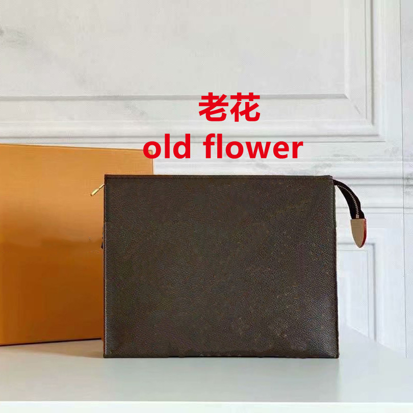 

OUIO Medium Top Luxury Brand High Quality Leather Fashion Caviar Metal Zipper Tote Washable Oversized Wallet Classic Collection Casual Cosmetic Bag, Brown grid