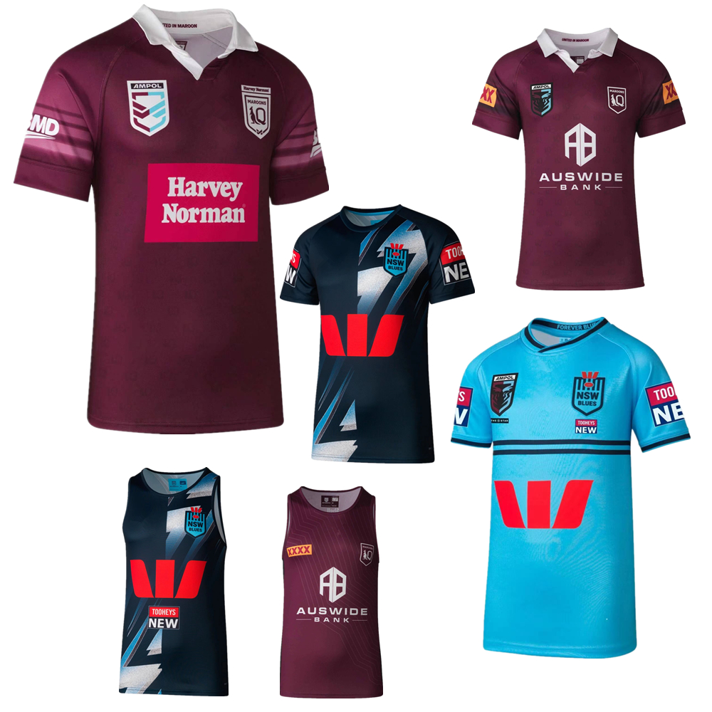 

NSW Blues home rugby shirt 2023 Australia new QUEENSLAND MAROONS rugby jersey QLD TRAINING JERSEY Custom name and number, Nsw vest