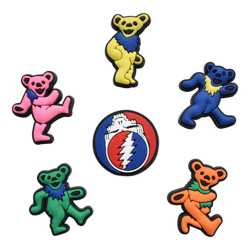

Anime charms wholesale childhood memories bear funny gift cartoon croc charms shoe accessories pvc decoration buckle soft rubber clog charms fast ship, Equally mixed colors