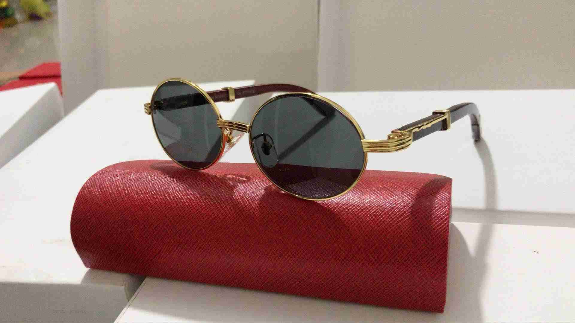 

Black Oversized Designer Sunglasses for Woman Mens High Quality Metal Hinge Wood Sunglass Men Round Buffalo Horn Glasses Women Eyeglasses good