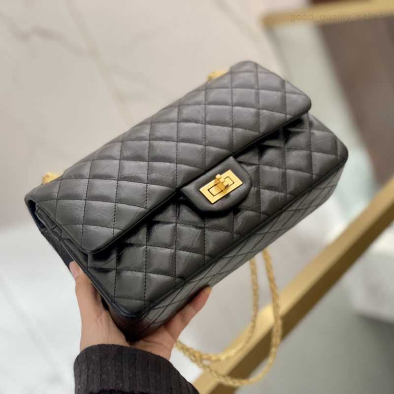 

Designer Vintage 2.55 Shoulder Bags Classic Mademoiselle Lock Flap Bags Aged Silver/Gold Metal Hardware Chain Crossbody Handbags Multi Pochette Clutch