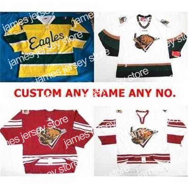 

College Hockey Wears Thr Personalized ECHL Utah Grizzlies Jersey Custom Mens Womens Kids Ice Hockey Cheap Jerseys Customized Goalit Cut Yellow White Red Jerseys