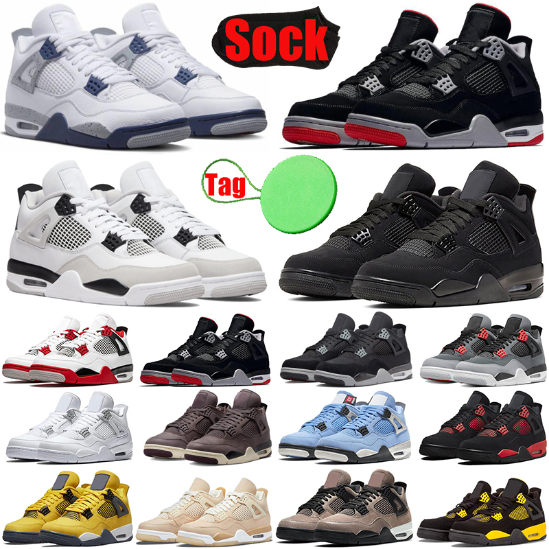 

Military Black Cat 4 4s mens basketball shoes Midnight Navy Sail White Oreo Canvas Fire Red University Blue Violet Ore men trainers sports sneakers discount, #11 lightning