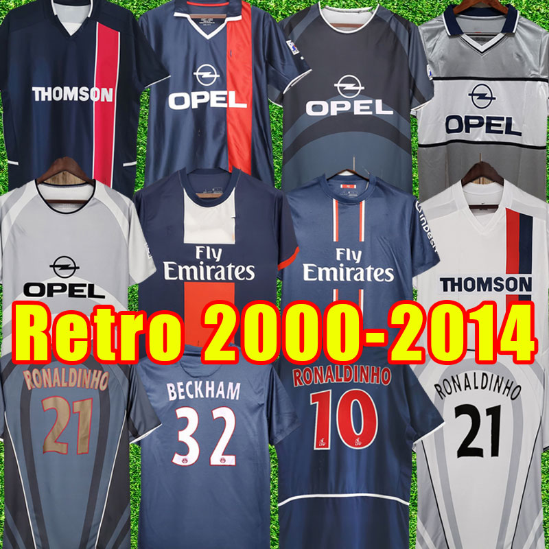 

OKOCHA PSGS Retro SOCCER JERSEYS LEROY ADAILTON Beckham classic RAI ANELKA Ibrahimovic camisas de futebol RONALDINHO SIMONE 2000 2001 2002 2003 2004 2012 2013 2014, 00-01