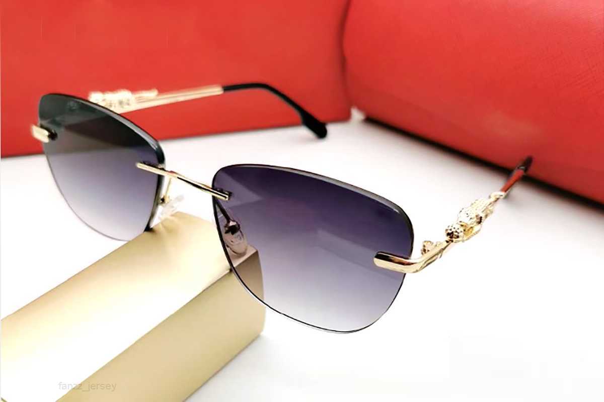 

Polygon Sunglasses Mens Decoration Rimless Buffs Panther Stylish Sunglass Vintage Shades Eyewear Retro Sun Glasses Brand Designer Sunglass good
