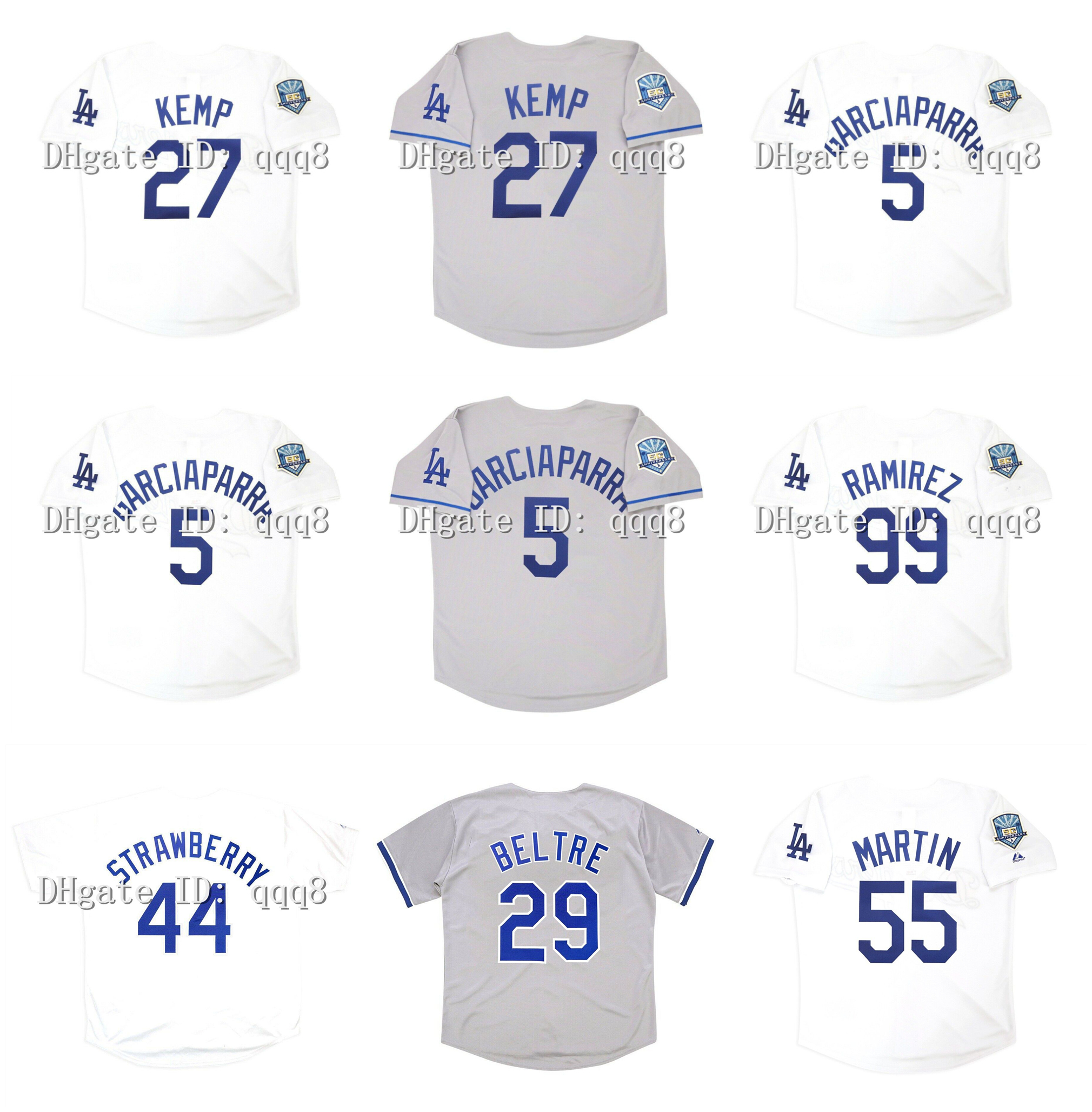 

2008 Throwback Manny Ramirez Dodgers Baseball Jersey 44 Darryl Strawberry 27 Matt Kemp 16 Andre Ethier 29 Adrian Beltre 55 Russell Martin 5 Nomar Garciaparra, As pic
