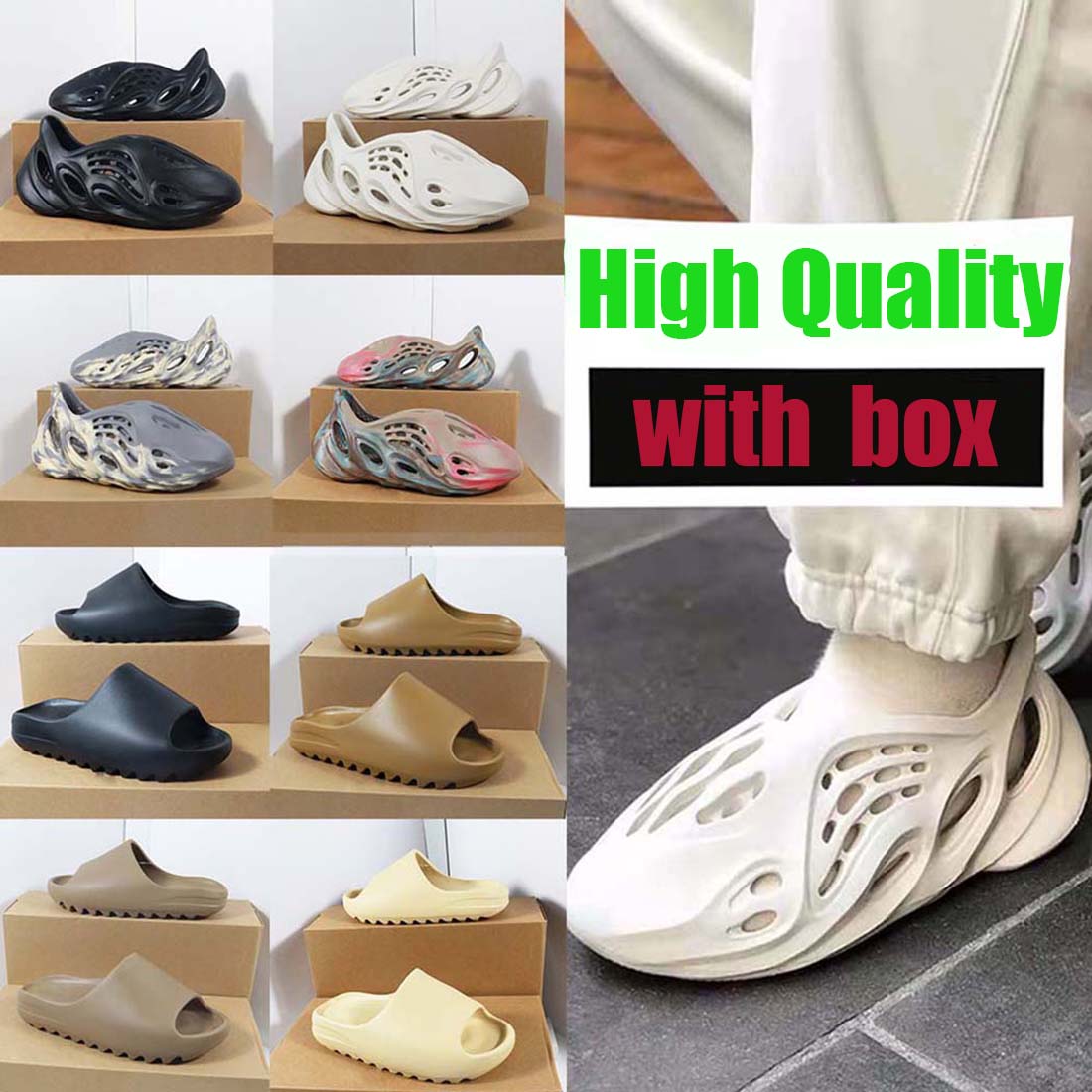 

High Quality Foam Designer Slippers Men Women Bone White Resin Desert sand Pure Onyx Stone Sage Slipper Ash Men's Women's Western Slide, #15