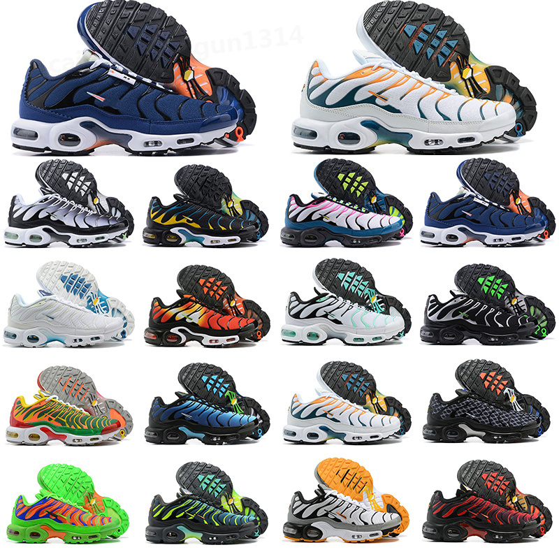 

2023 New Running Shoes Sneakers Sneaker Trainer Laser Blue Triple Black White Volt Glow Outdoor Sports Tn Plus For Men Women Mens Oreo, Color 4