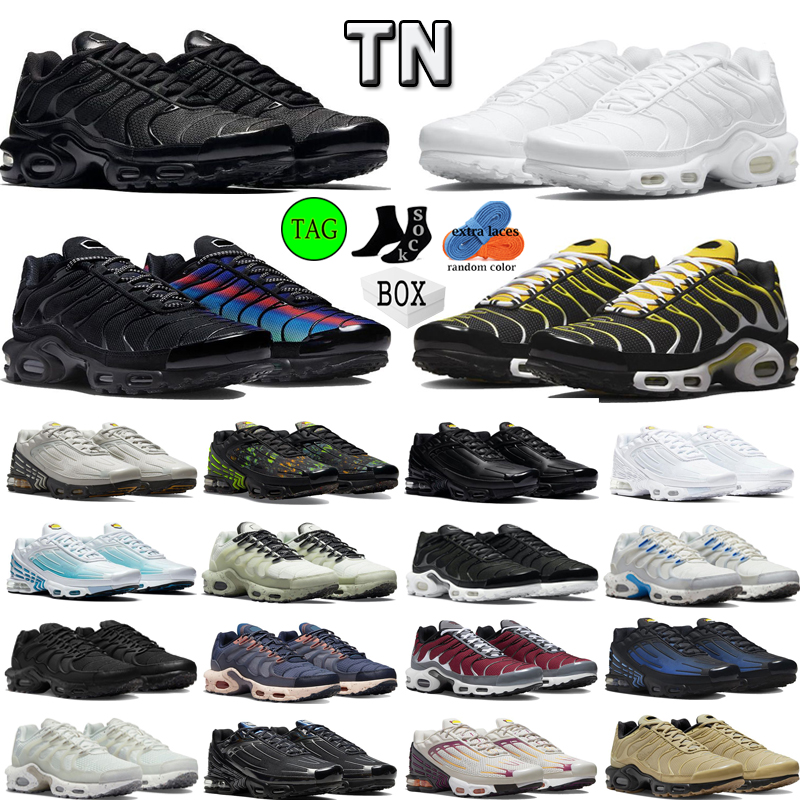 

outdoor running shoes terrascape tn plus 3 women mens trainers tns Black Yelow White Hyper Blue UNC Vibes Unity sports sneakers EUR 36-46 with box, #7 triple white 36-46
