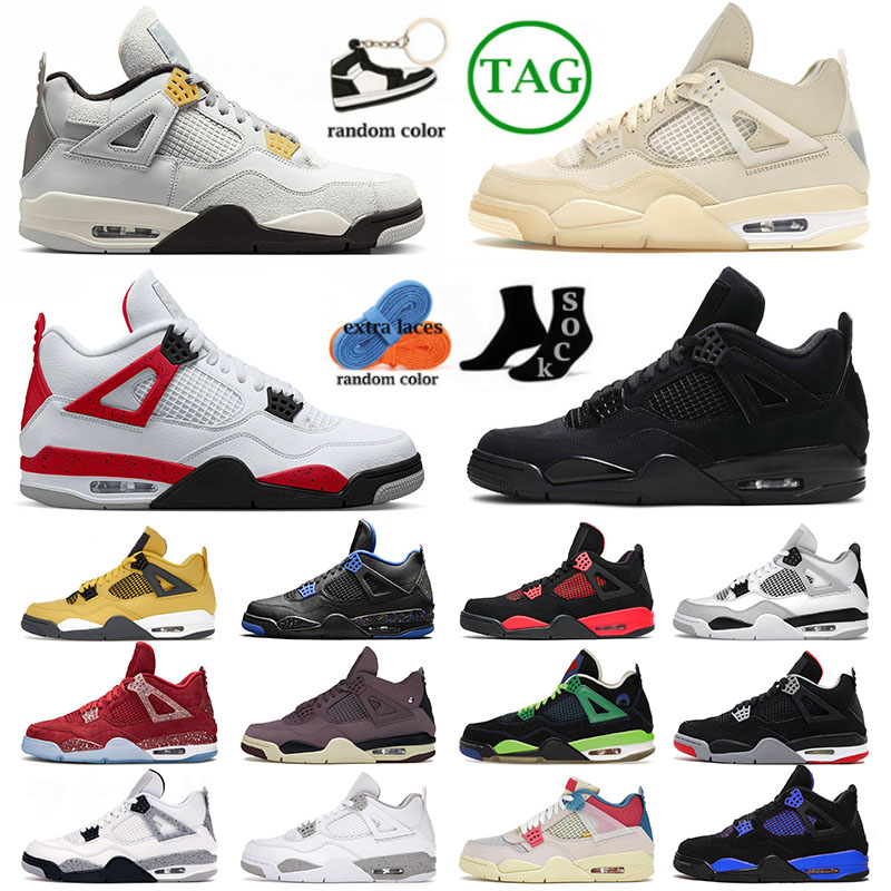 2023 Jumpman 4 4s Chaussures de basket-ball hommes Femmes University Blue Tech White Sail blanc ciment pur argent Red Thunder Pony Pony Guava Ice