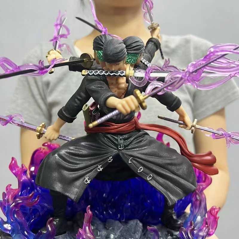 

Action Toy Figures Anime Figure One Piece Roronoa Zoro Ashura Three Heads And Six Arms Nine Sabres Flow Action Figure Toys Dolls Gifts 39CM T230106, Black