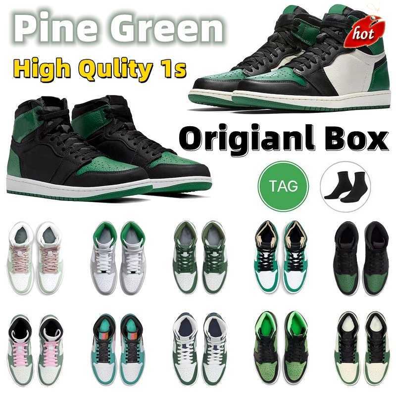 

2023 TOP With Box Jumpman 1 1s Basketball Shoes for Men High Top Sneakers Women Pine Green Seafoam Volt Gold University Blue Smoke Grey Digital