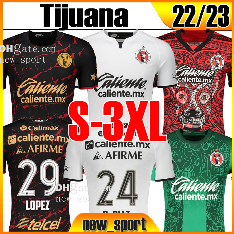 

3XL 22 23 Tijuana Soccer Jerseys Club home away 3rd RODRIGUEZ 2022 2023 B.DIAZ LOPEZ MANOTAS CASTILLO Martinez Angulo new sport football shirts Men Size Top, Dihuana 22 23 home