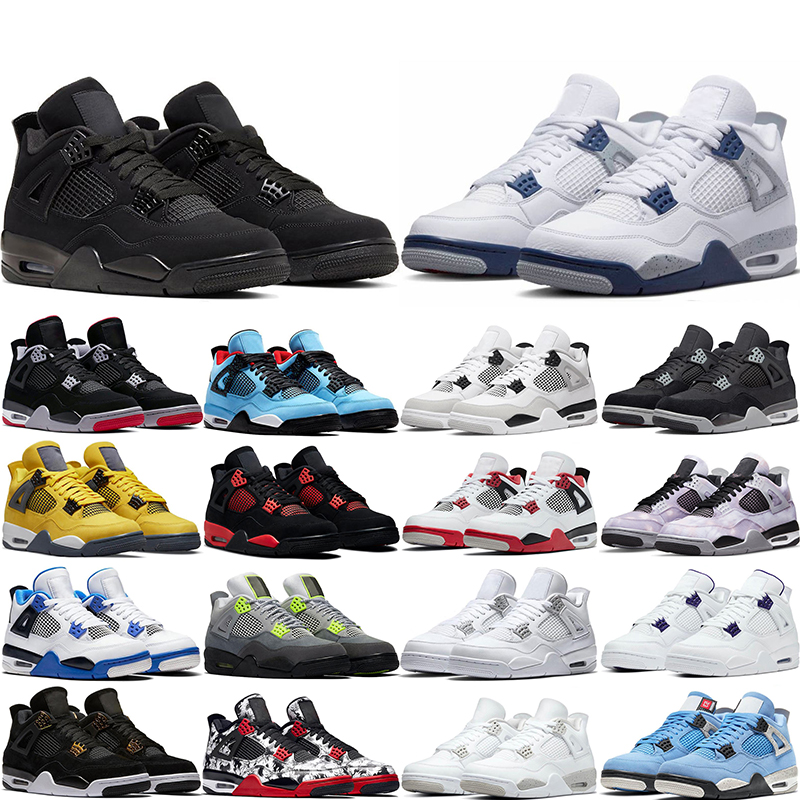 

OG basketball shoes 4s men women 4 Midnight Navy Black Cat Military Black Neon White Oreo University Blue Cactus Jack Sail Cool Grey Sports Sneakers Trainers, Pure money