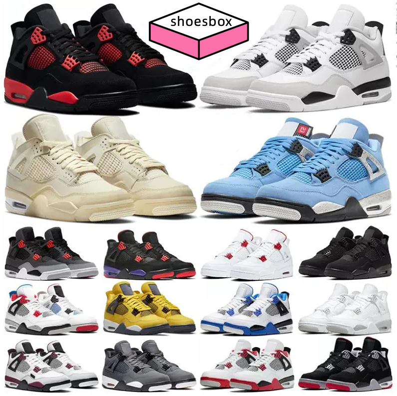 

2023Jumpman With box 4 4s mens womens basketball shoes Military Black Cats Canvas Sail White Oreo University Blue Fire Red Thunder Bred men trainers sports sneakers, #20