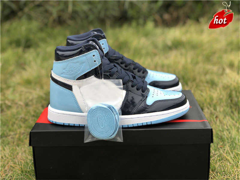 

2023 Mid Authentic 1 High OG UNC Patent ASG WMNS 1S Obsidian Blue Chill-White Basketball Shoes Sneakers Man Woman CD0461-401 With Original