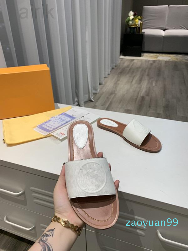 

womens indoor house Slippers women slides slipper Summer Sexy Sandals mens luxurys designers real leather platform sandal Flats fashion Old flower, 01