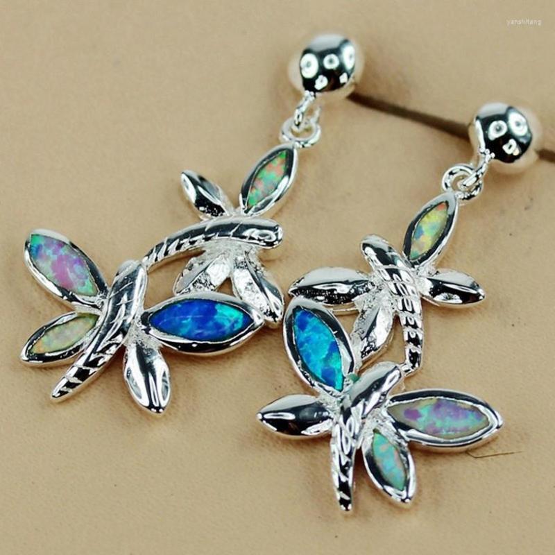 

Dangle Earrings SHUNXUNZE Engagement Dangling Christmas For Women's Clothing Accessories Blue White Pink Mix Opal Rhodium Plated R3585