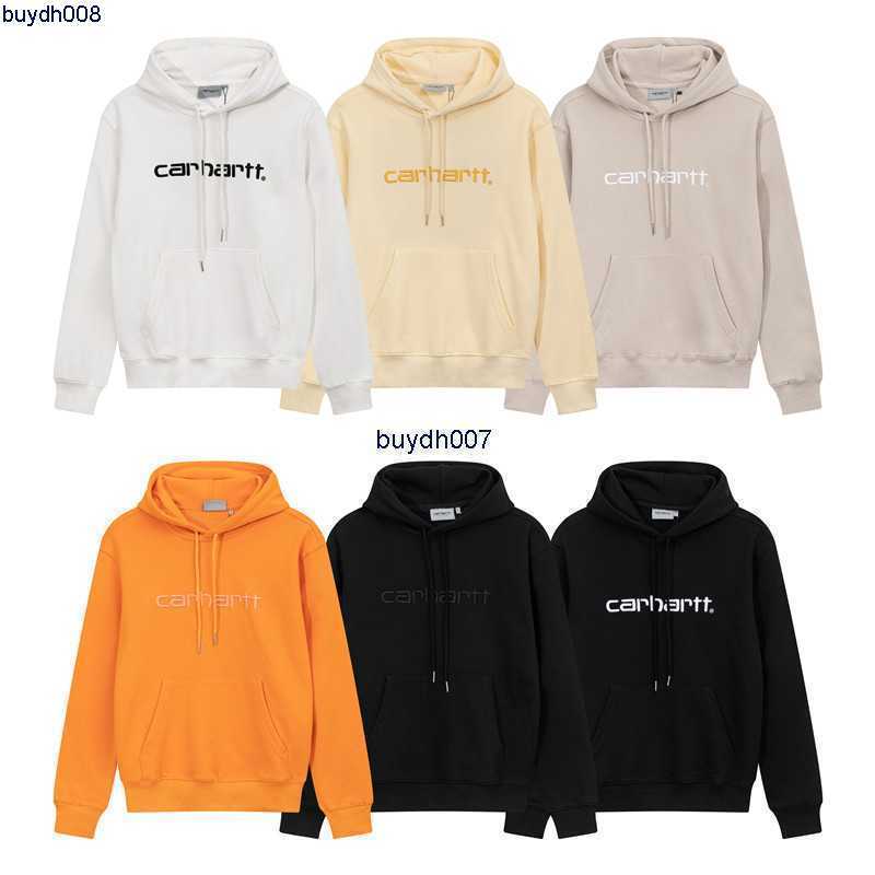 

Men's Hoodie Sweatshirt Fashion Designer Brand Carhart Classic Letter Embroidery Autumn Women Loose Casual Couple, Black and black