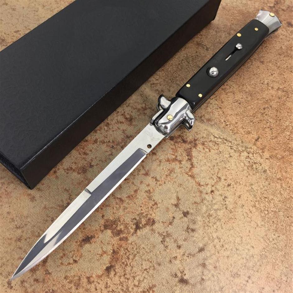 

Classical Tactical Folding Knife 11 Inch Italian Mafia Stiletto Automatic Horizontal Knives 440c Blade Survival Outdoor Camping Kn273Y190D