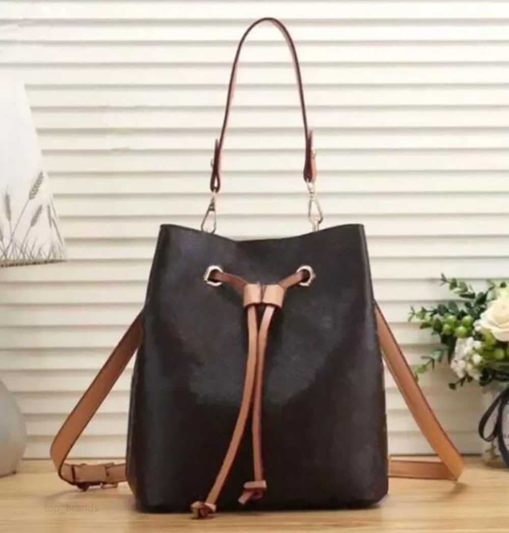 Designer Women Brand Handbags Bag Luxurys Classic Printing drawstring Buckets Totes Messenger Brown flower Shoulder Portable Shoulder top