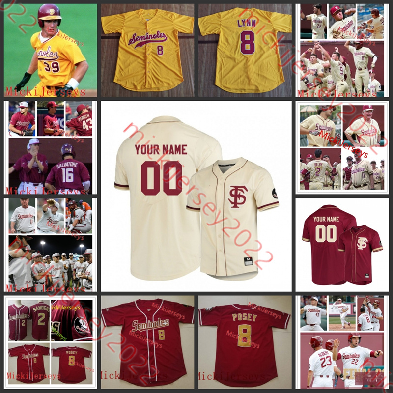 

Custom Stitched College Baseball Jersey 10 Dick Howser 8 Buster Posey 2 Deion Sanders D. Drew Mike Martin Larry Rothschild Nick Derr Elih Villanueva Mens Youth Jersey, White two-button pullover