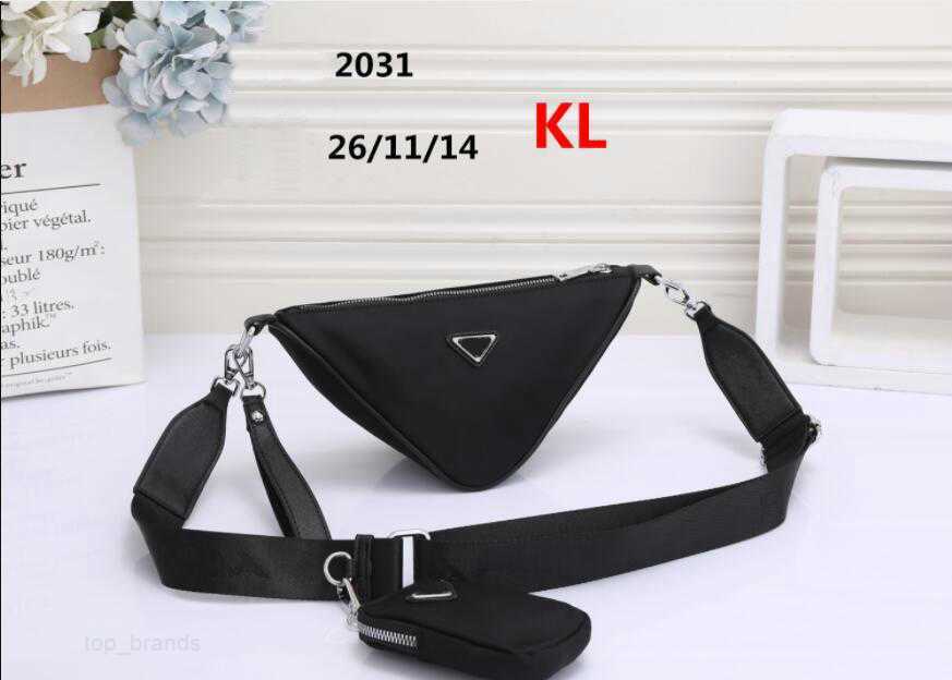 Femmes 2 pièces/ensemble sacs à bandoulière en Nylon diagonale portefeuille à bandoulière de luxe concepteur bandoulière Triangle sac fille femme