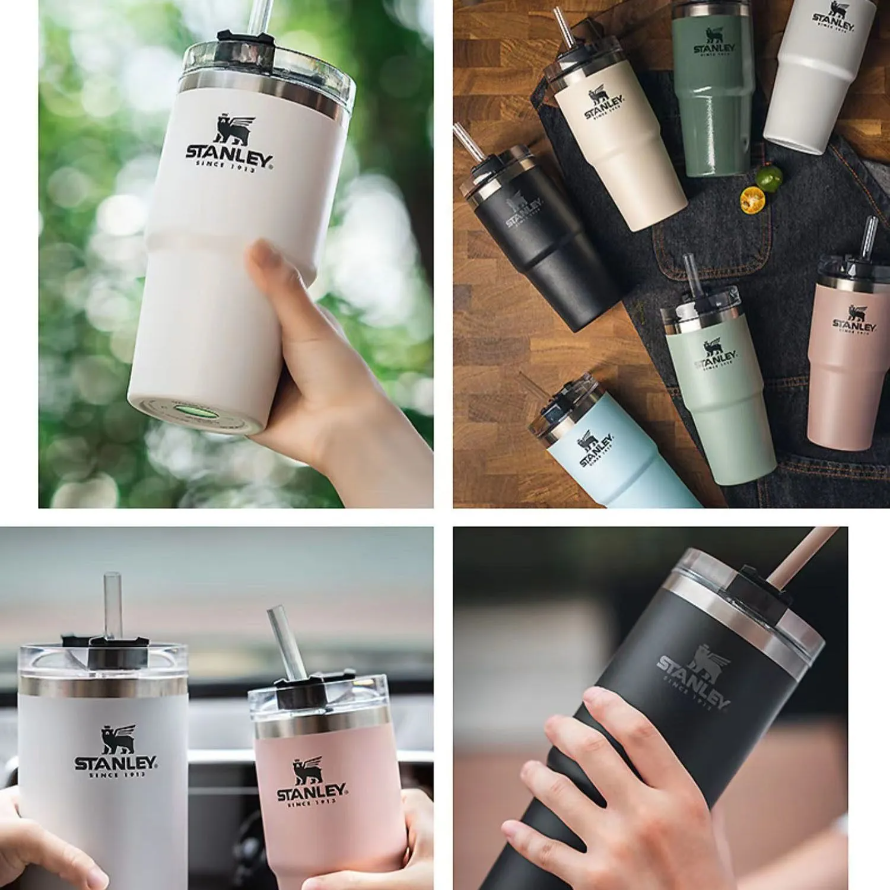 

Stanley 20oz Car Tumblers Heat Preservation Couple Simple Cups Stainless Steel Large Capacity Male And Female Students Water Bottles With LOGO, Multi-color