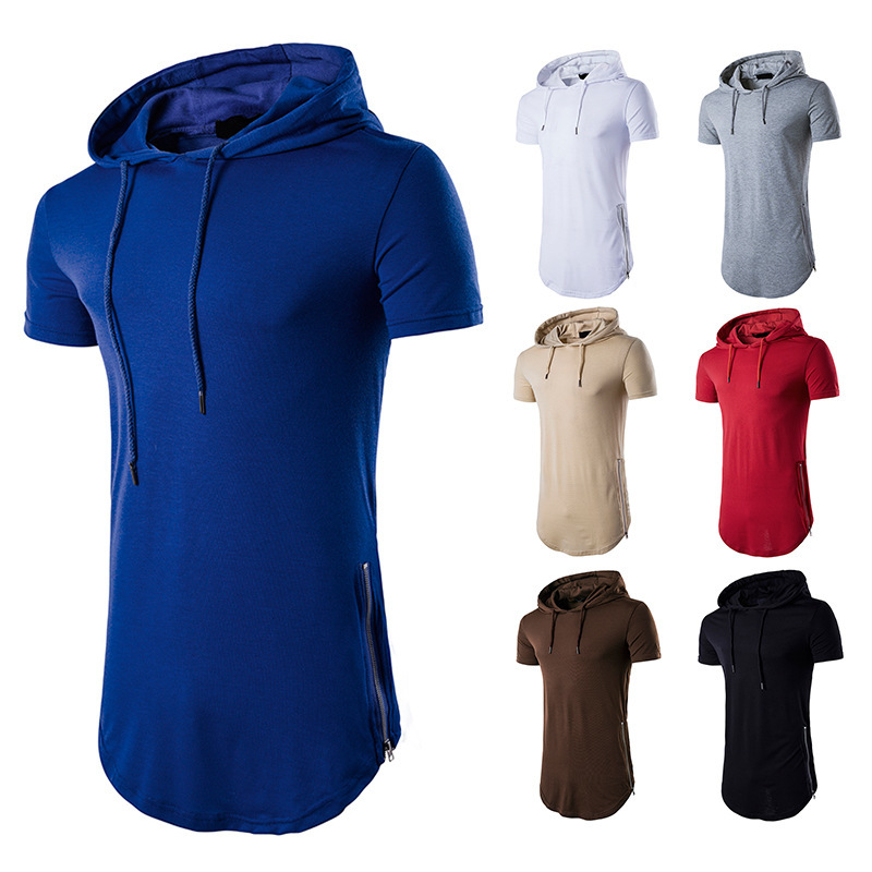 

Longline Tall Hoodie: Streetwear Fashion with Hip Hop Style and Side Zipper - Perfect for Men' Extra Long, Fleece Solid Shirts, Wine red