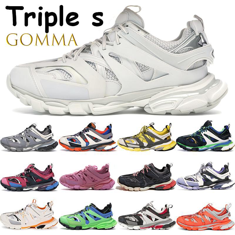 

Paris Triple s 3.0 Tess S running shoes men women platform sneakers runner height increase Gomma Clunky green white orange vintage trainers, 3 purple white grey