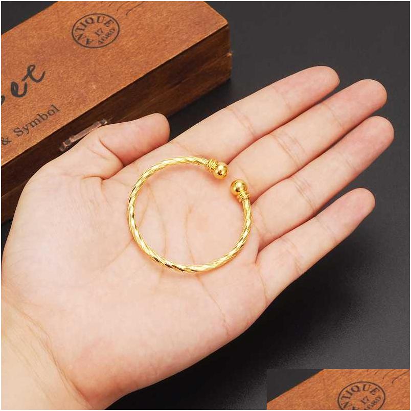 

Bangle Small Lovely Gold Dubai Africa Arab Jewelry Charm Girls India Anklet Bracelet For Kids Baby Birthday Gift Drop Delivery Bracel Dhazj