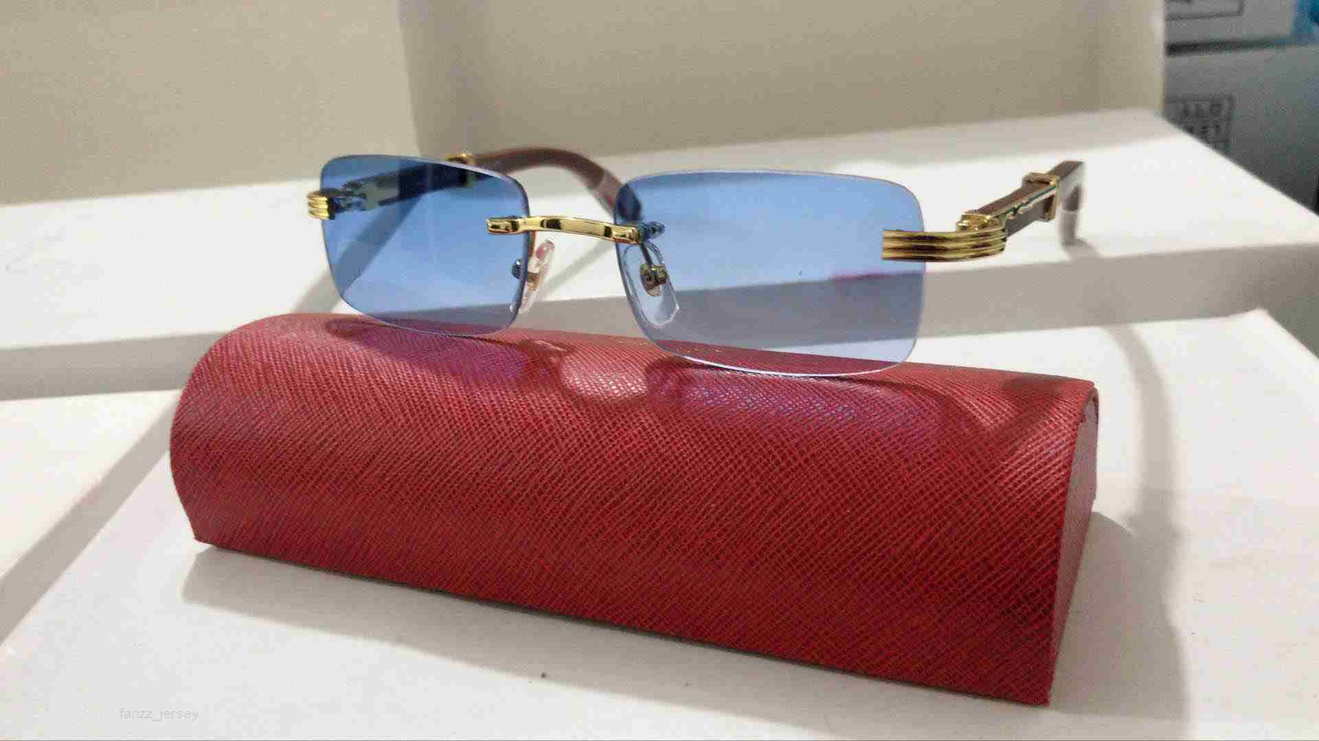 

Designer Sunglasses Woman Horn Square Mottled Buffalo Men C-shades Man Gold Metal Blue Brown White Buffs Sun Glasses Luxury Outdoor Driving good