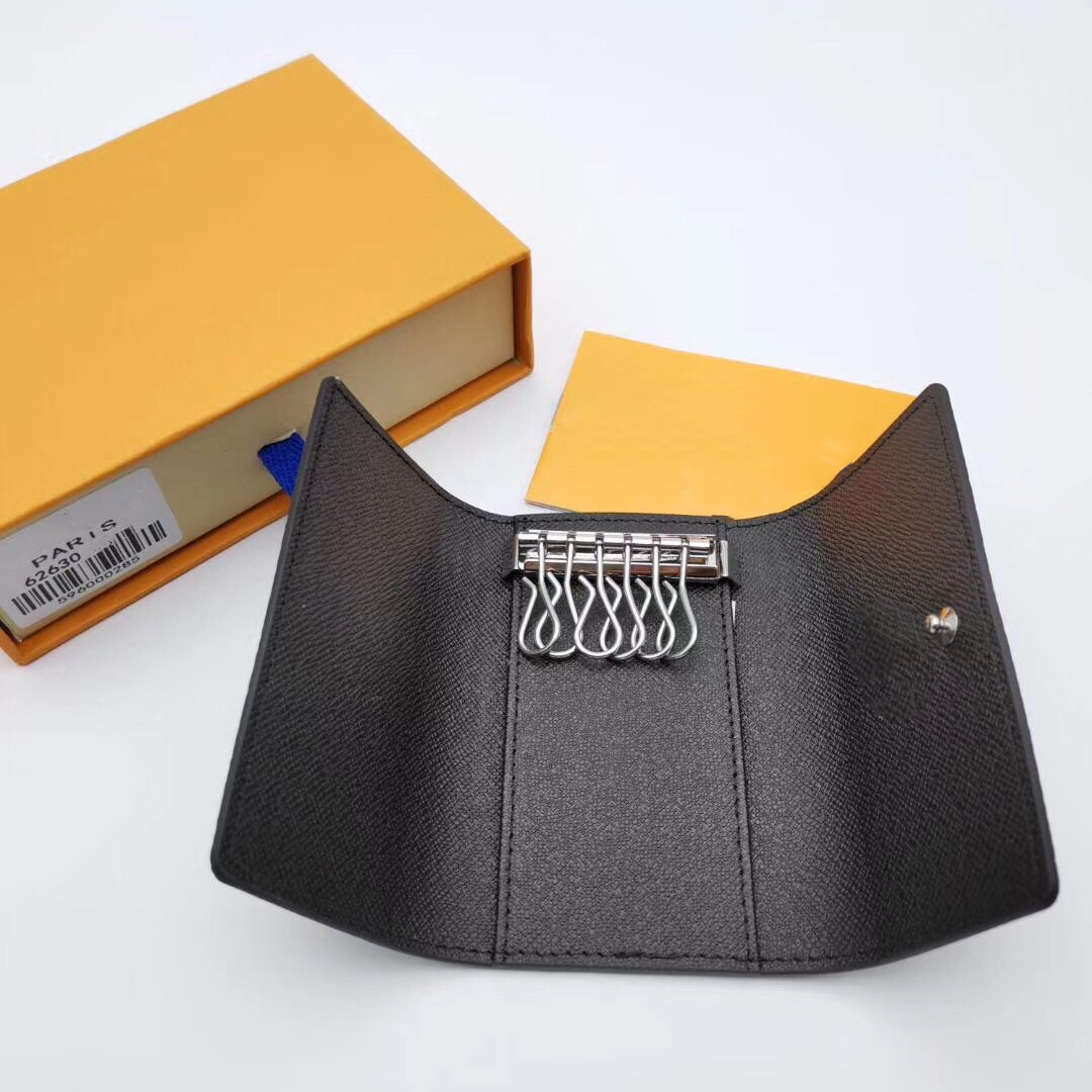 

M62630 Designer Leather Key Bag Keyring Fashion Purse Pendant Car Chain Charm Brown Flower Mini Bag Trinket Gifts Accessories no box