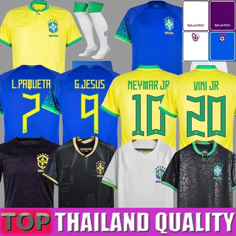 

22 23 BrazilS World Cup Soccer jerseys MARCELO PELE PAQUETA NERES COUTINHO FIRMINO JESUS VINI JR 2022 2023 BrasilS football Shirts kids kit Men women uniforms S-3XL, 2022 away kids world cup