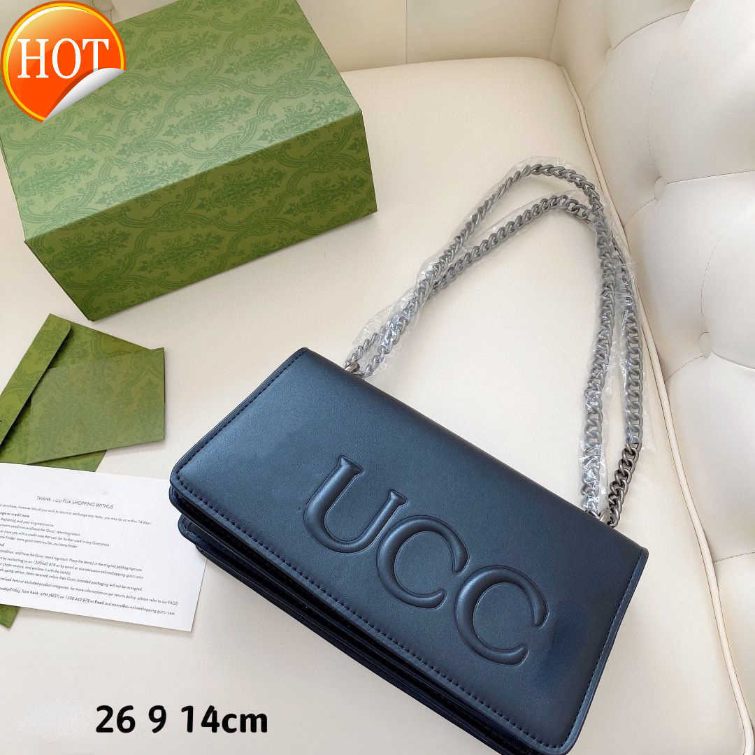 

Brand Designer Handbags Shoulder Bags Tote 2023 New Chain Single Shoulder Diagonal Span Small Square Net Red Same Embossed Letter Female bag Factory Direct Sales, Black