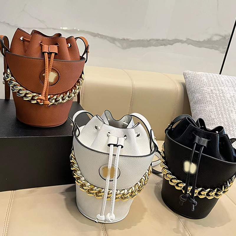 

Medusa Head Chain Tote Bag La Small Black Women's Shouler Deisgner Luxury Leather Crossbody Multiple Straps Handles Shoulder Bags Letter Handbag