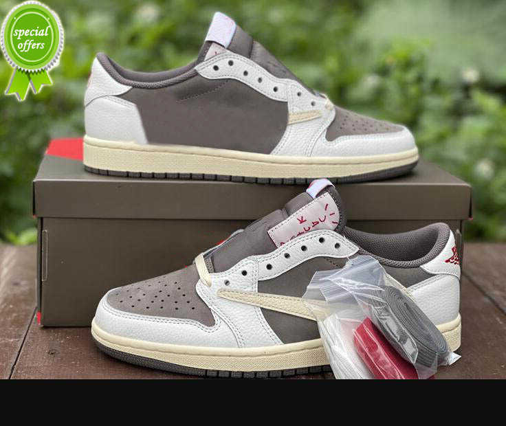 

WITH BOX 2023 LOW Designer Shoes Travis 1 Low OG Reverse Mocha Men Basketball 1s Cactus White Black Brown outdoor Running Sports Trainers Sneakers, 01