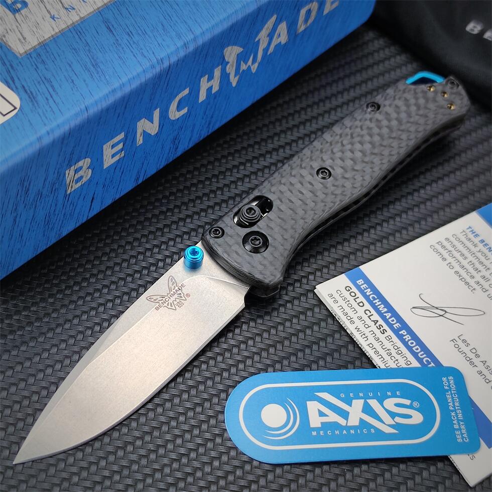 

Benchmade BM 533/533-3 Bugout AXIS Folding Knife S90V Plain Blade Carbon-Fiber Handles Pocket Tactical Knives Outdoor Camping Hunting EDC 535 533BK TOOLS